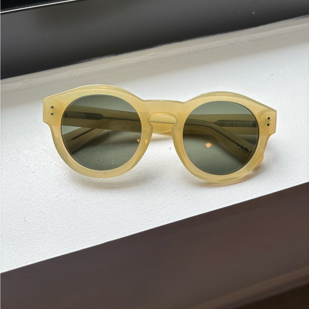 Diff Round Yellow Frame Sunglasses With Green Len… - image 4